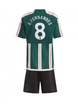 Manchester United Bruno Fernandes #8 Replika Borta Kläder Barn 2023-24 Kortärmad (+ byxor)